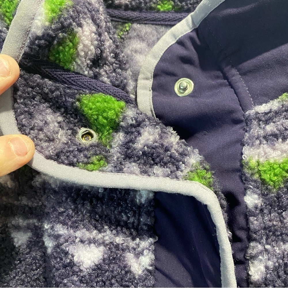 HYBA Sherpa Fleece cabincore Quarter Pullover with Raglan Sleeves sz Large - Picture 10 of 16